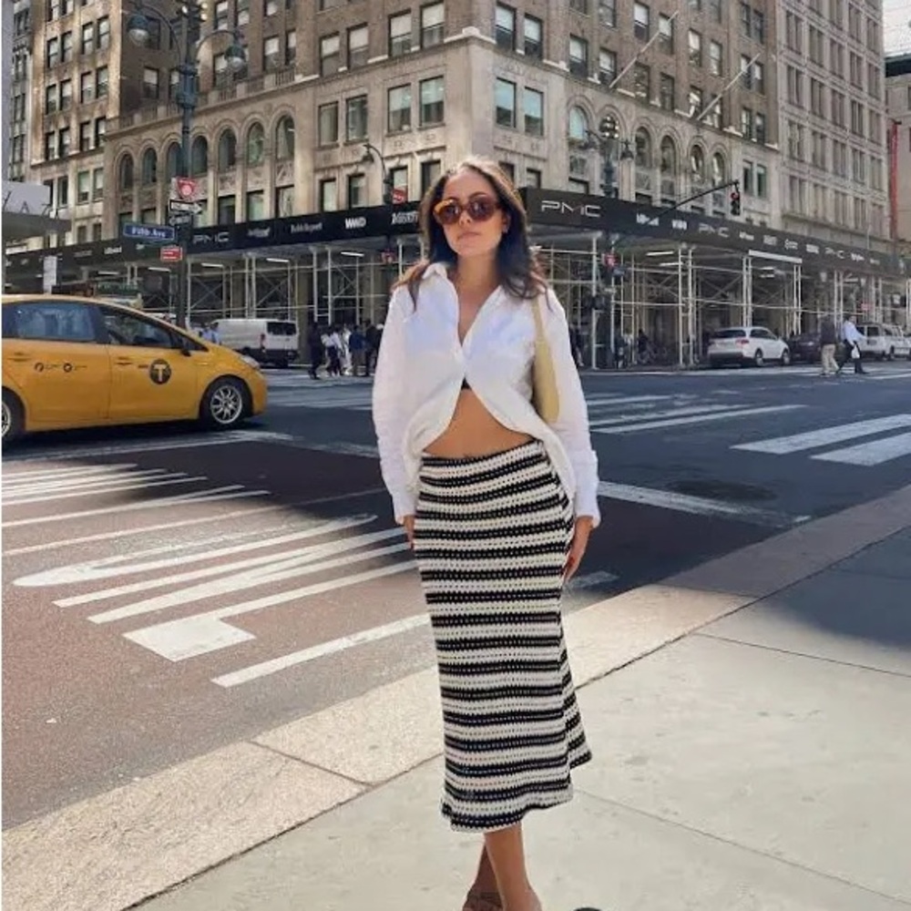 Knyt Studios Black and White Maxi Skirt